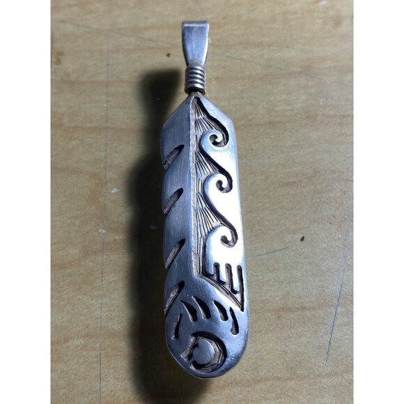 925 silver Feather design charm - Picture 4 of 10